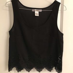 Black Flowy Crop Top